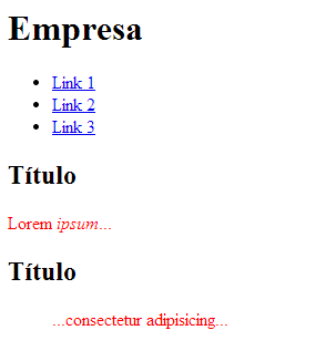 Visualização da regra CSS aplicada ao documento