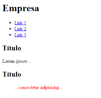 Visualização da regra CSS aplicada ao documento