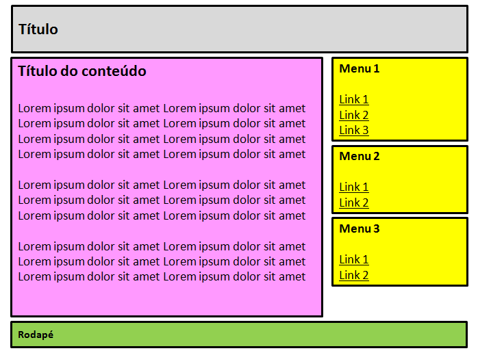 Layout desejado para o exercício 1.